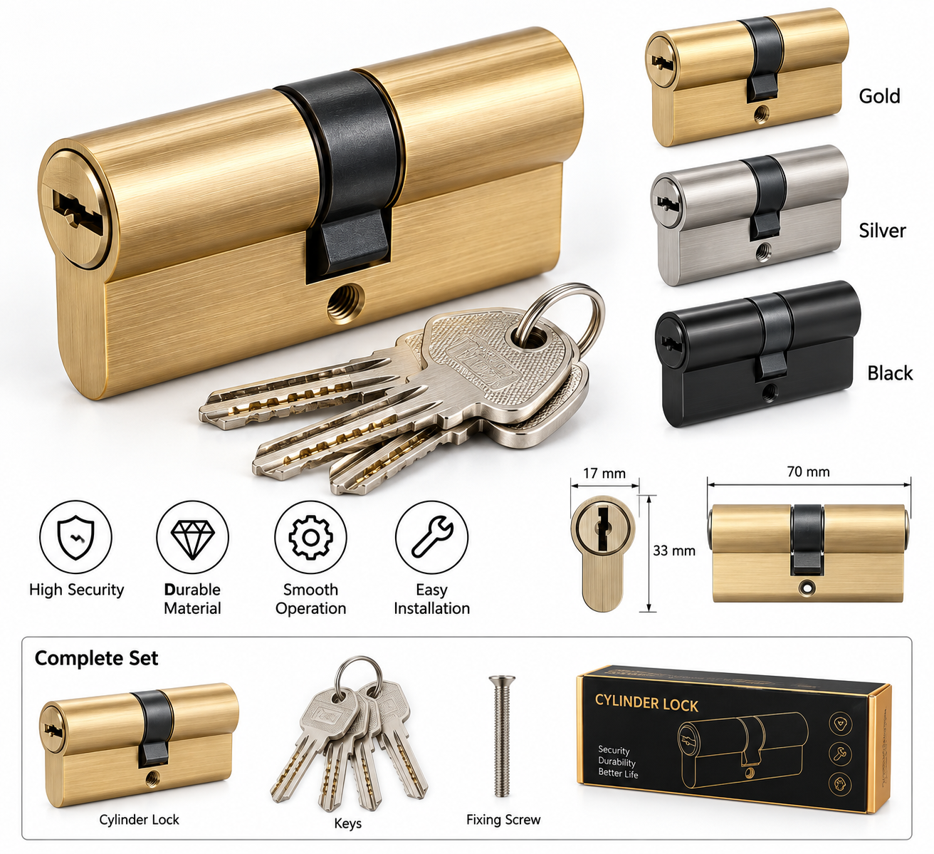 High Security Cylinder Lock